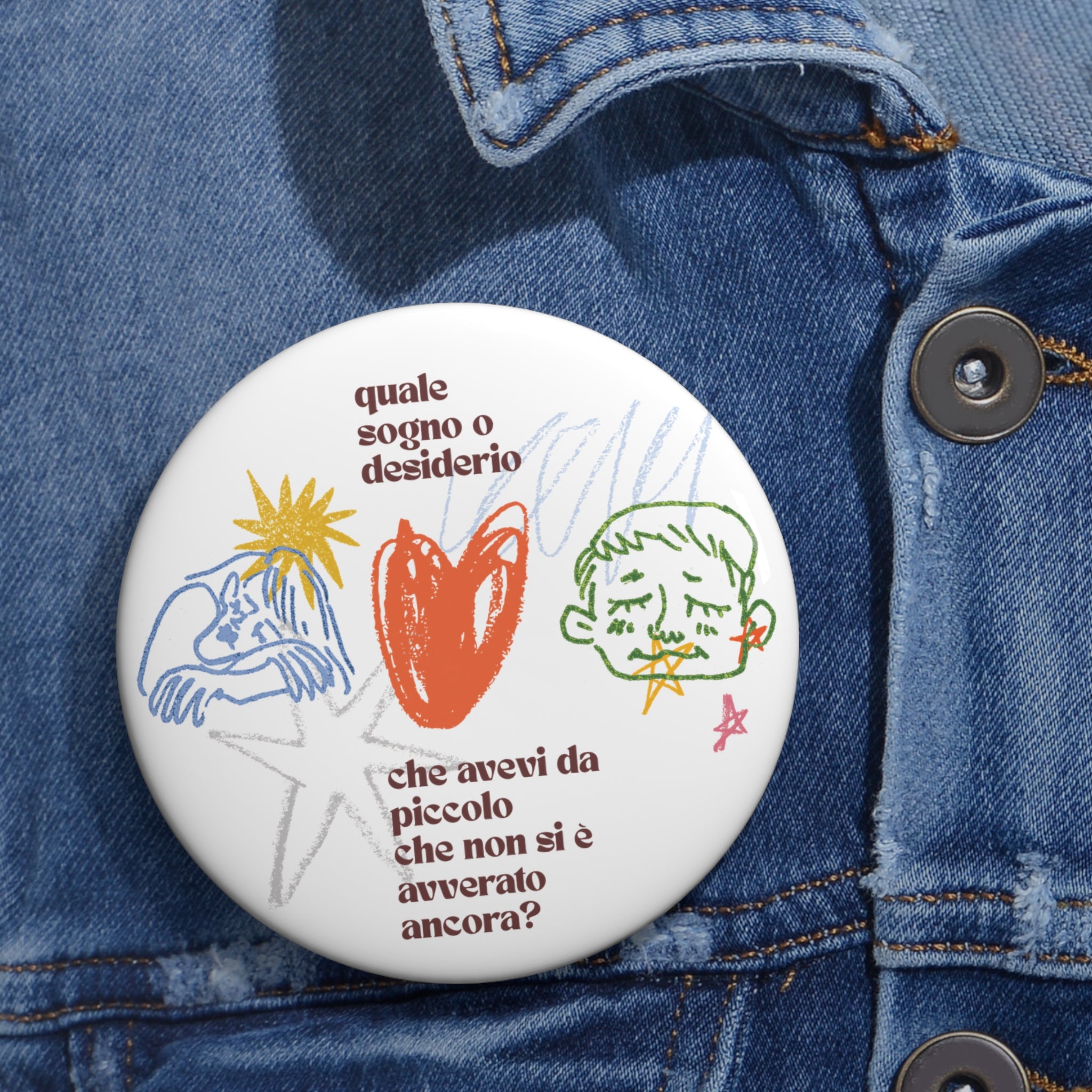 etu Childhood Memories illustration  Circle Pin Button