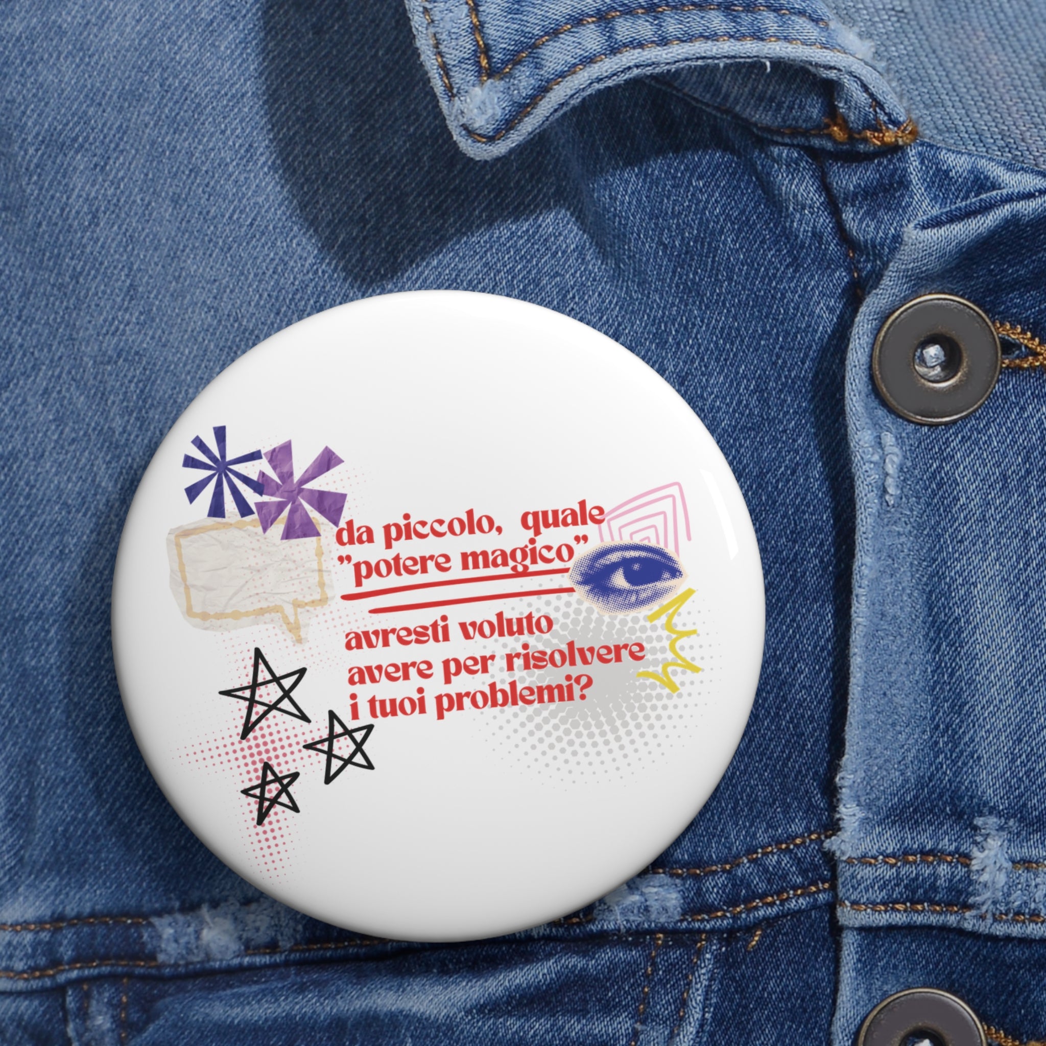 Childhood Memories illustration Circle Pin Button