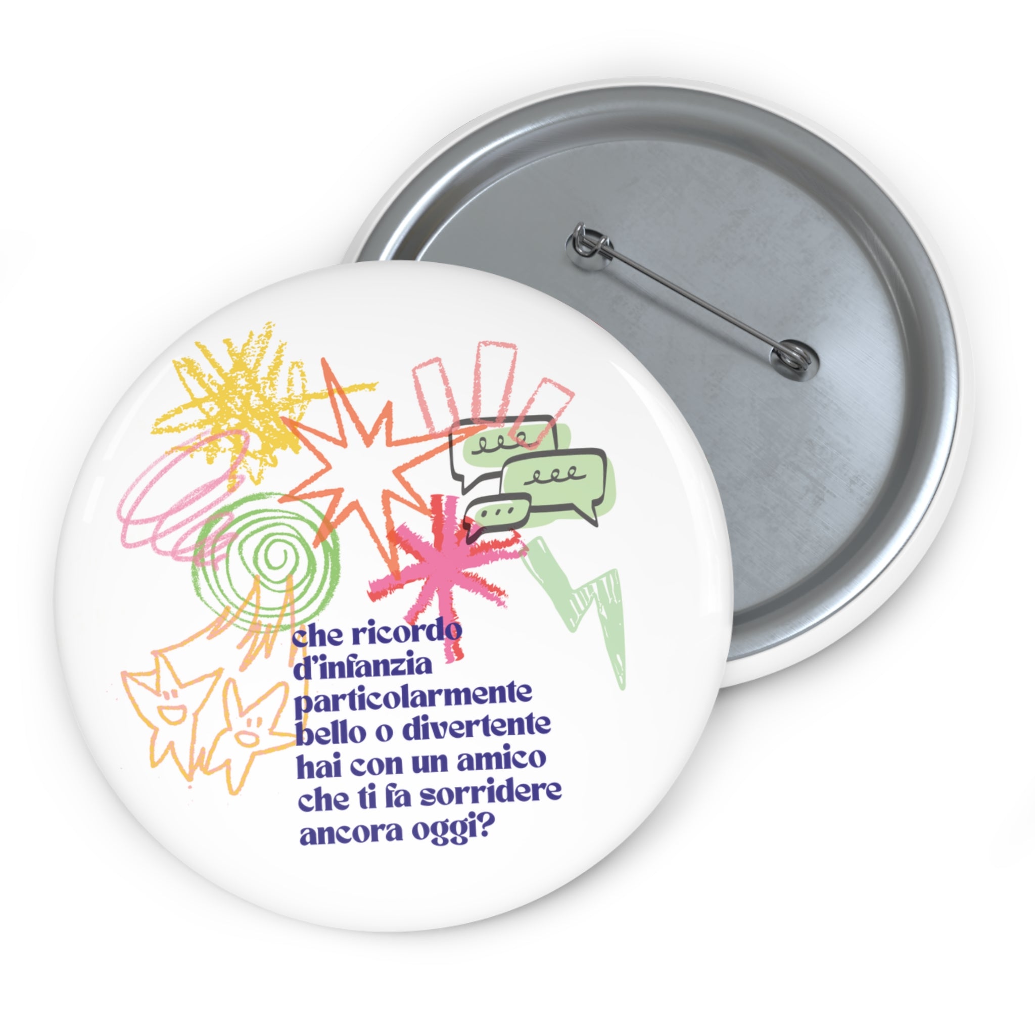 Childhood Memories illustration Circle Pin Button