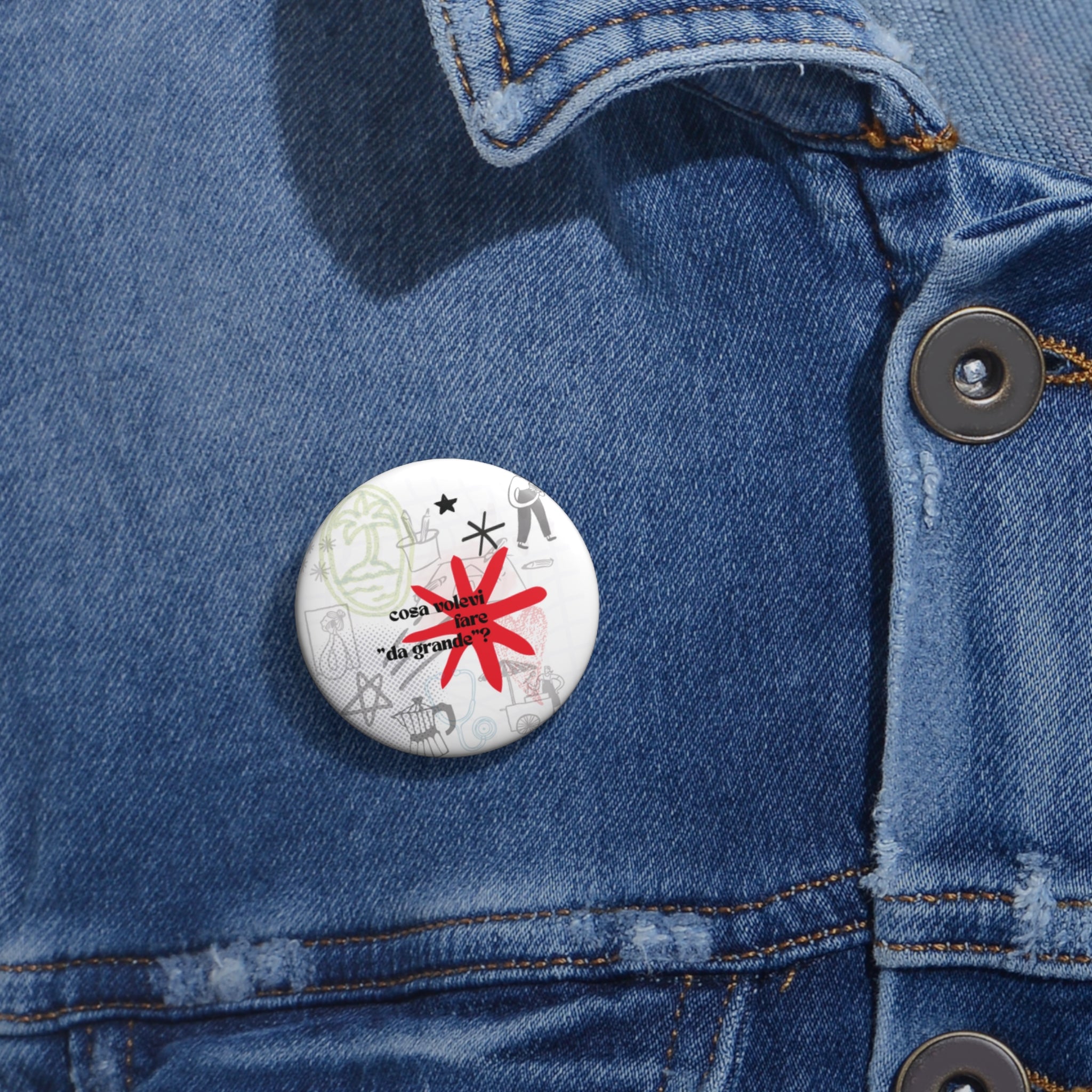 Childhood Memories illustration Circle Pin Button