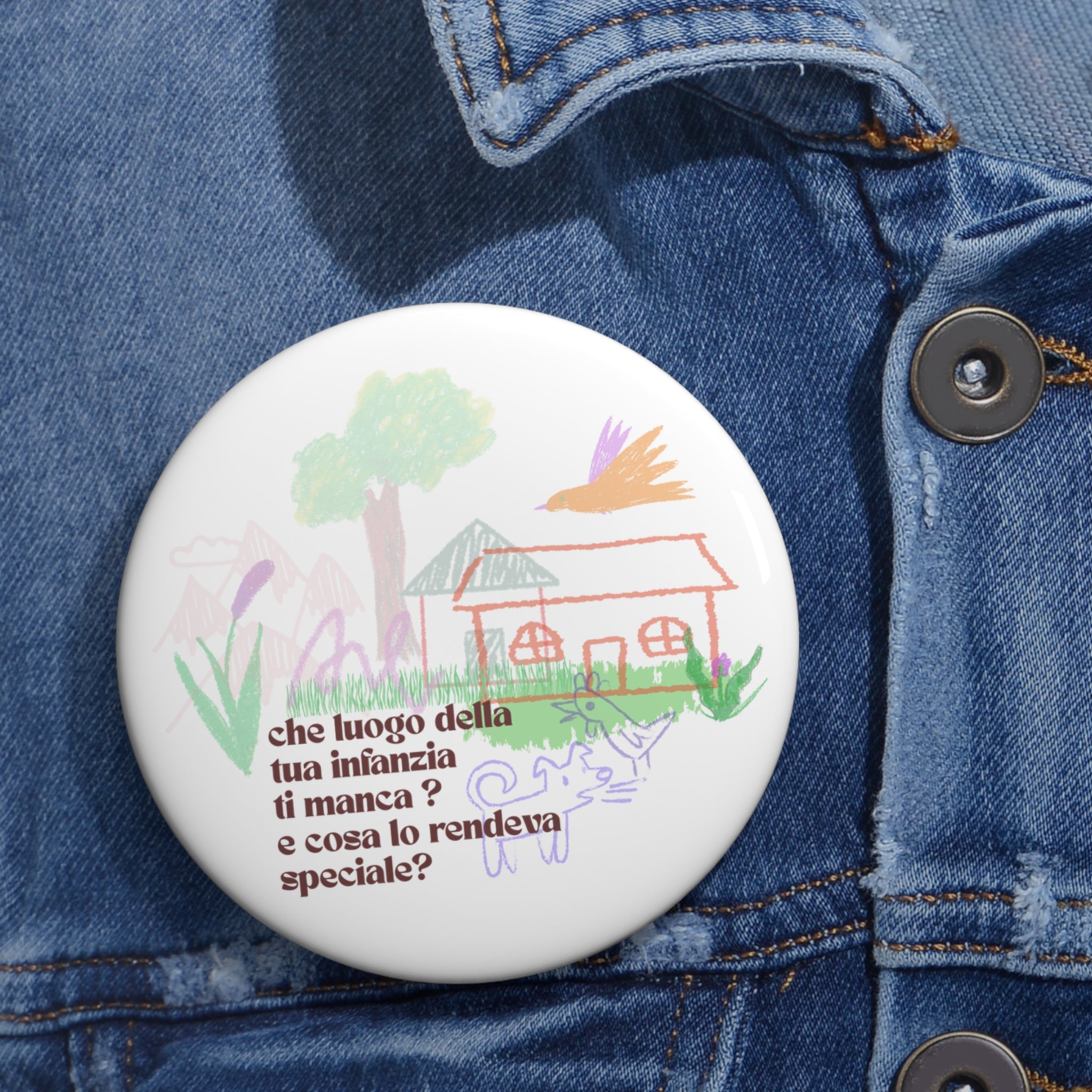 etu Childhood Memories illustration  Circle Pin Button