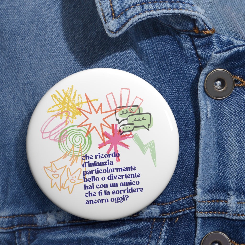 Childhood Memories illustration Circle Pin Button