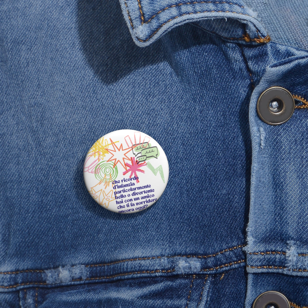 Childhood Memories illustration Circle Pin Button