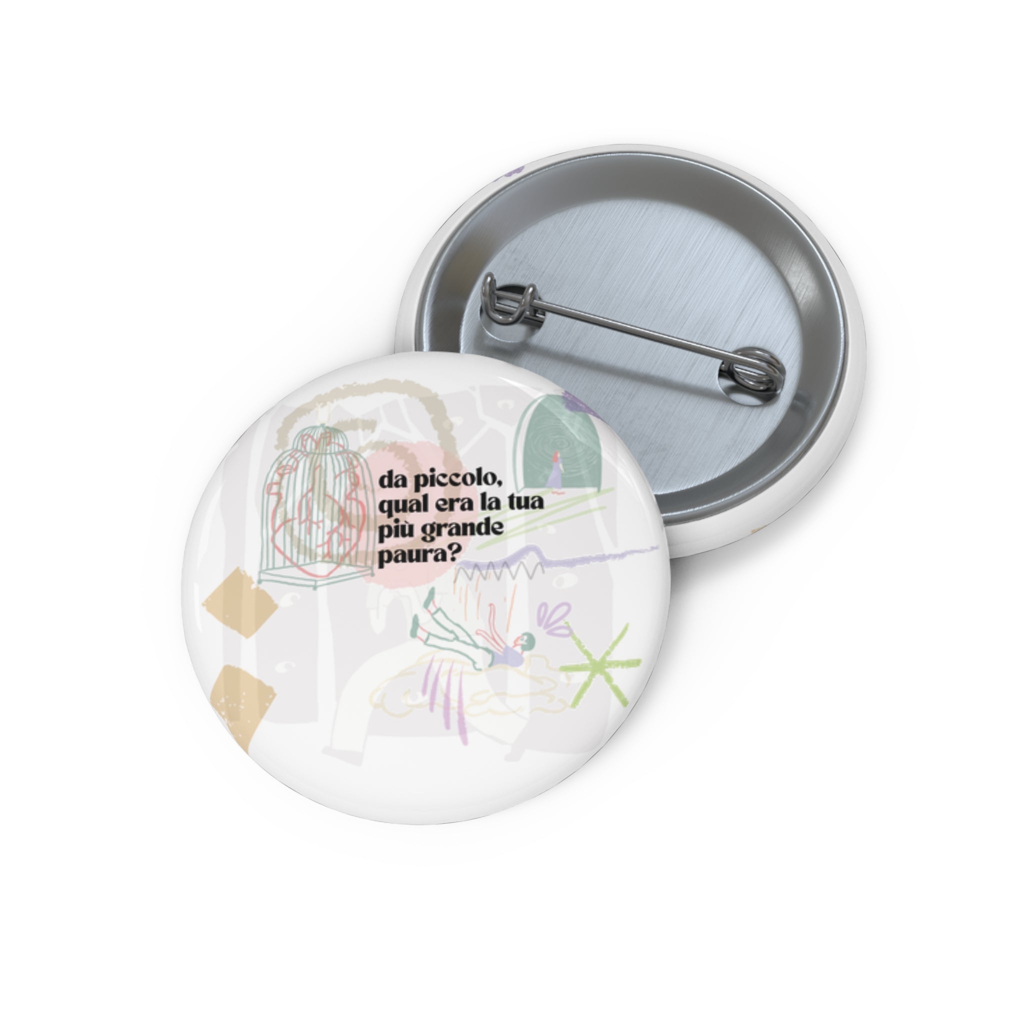Childhood Memories illustration Circle Pin Button
