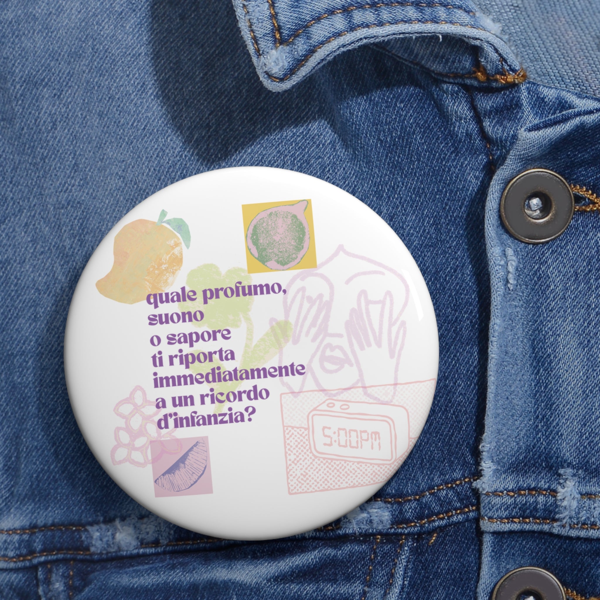 etu Childhood Memories illustration  Circle Pin Button