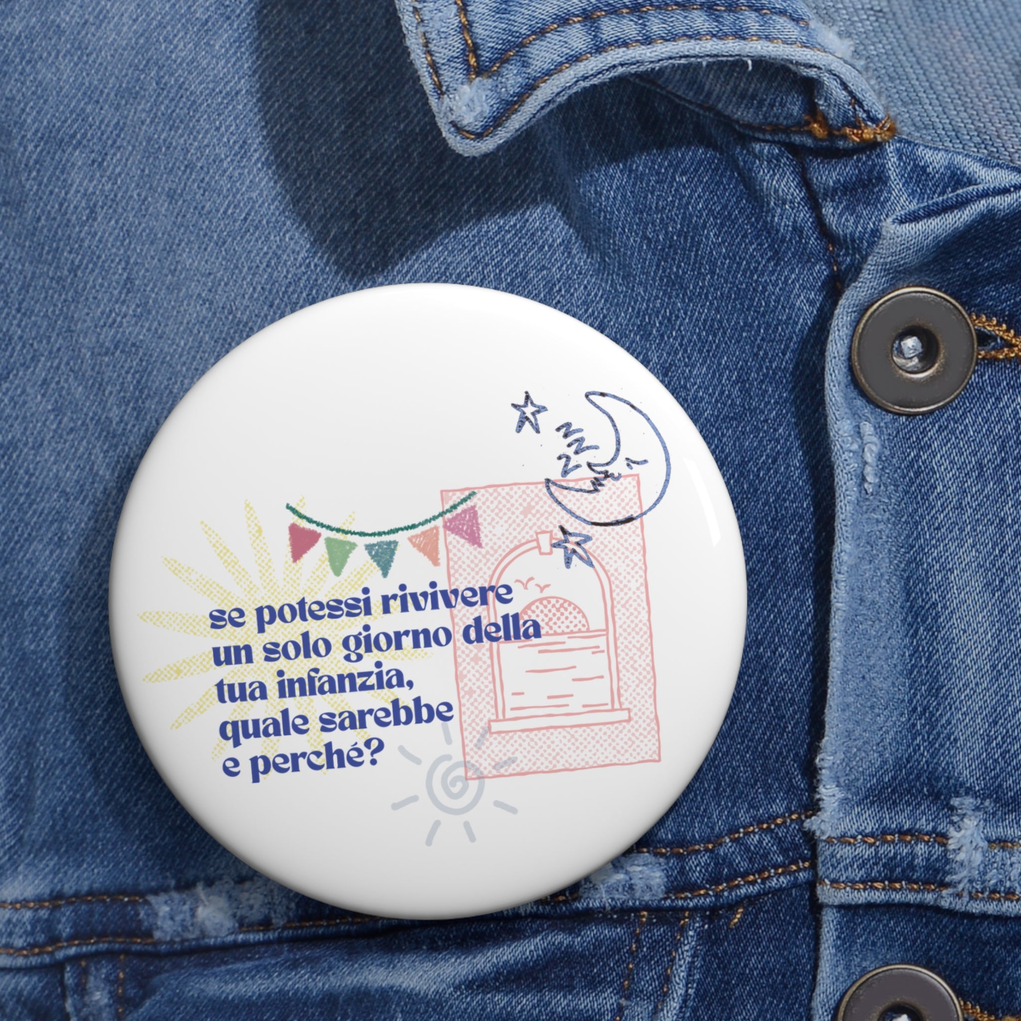 etu Childhood Memories illustration  Circle Pin Button